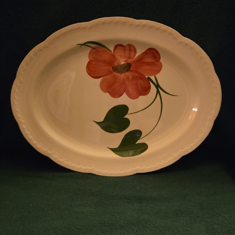 Elegant White and Pink Floral Serveware, From The 1950s.